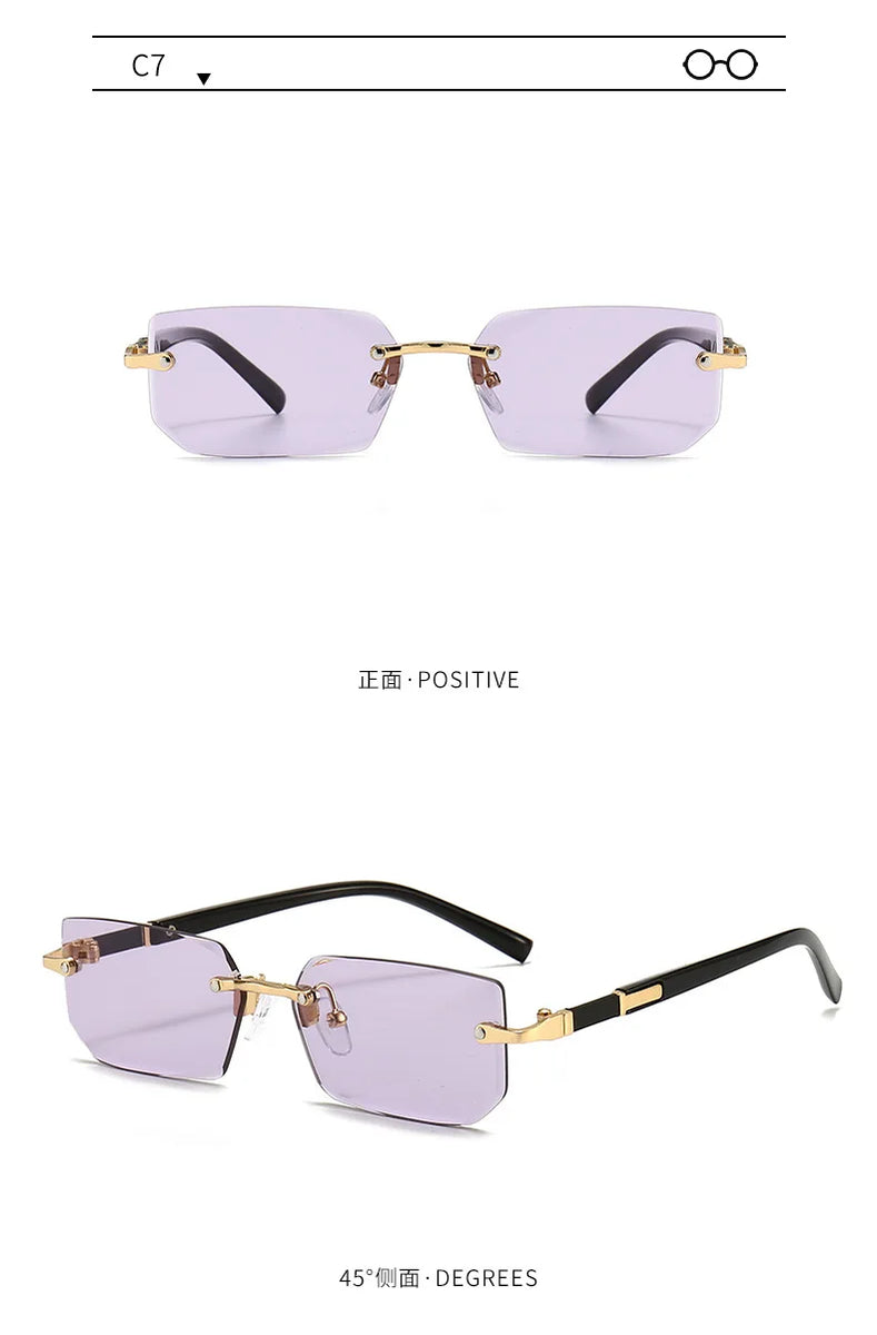 Rimless Sunglasses Rectangle