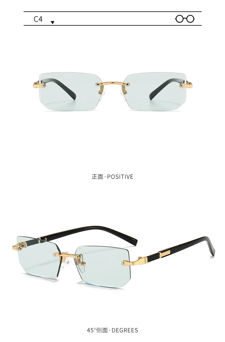 Rimless Sunglasses Rectangle