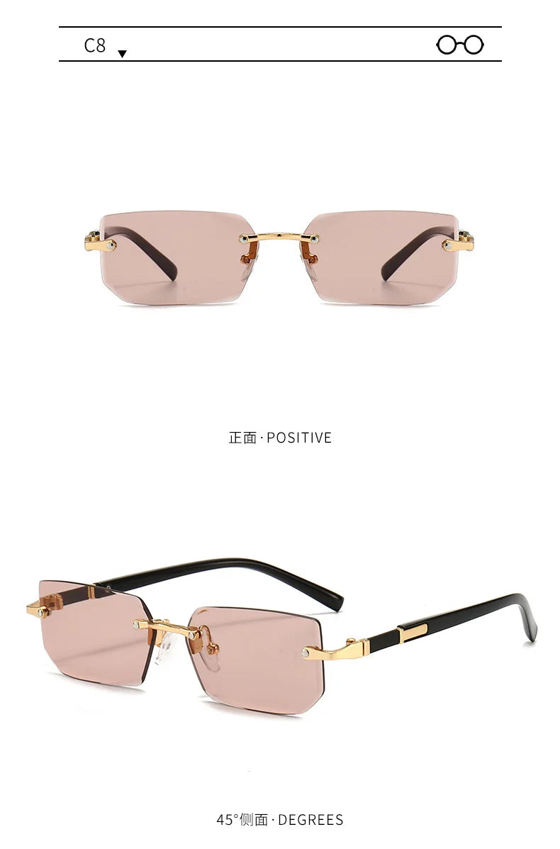 Rimless Sunglasses Rectangle