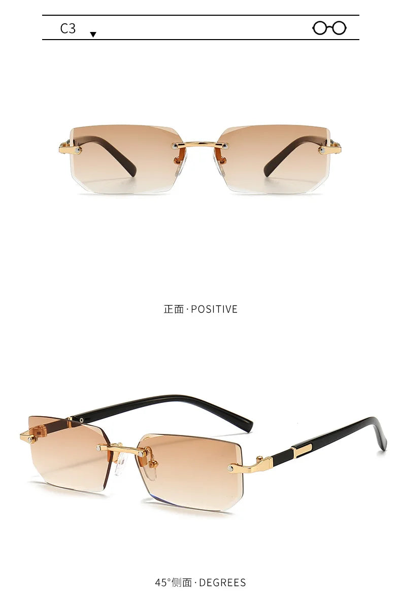 Rimless Sunglasses Rectangle