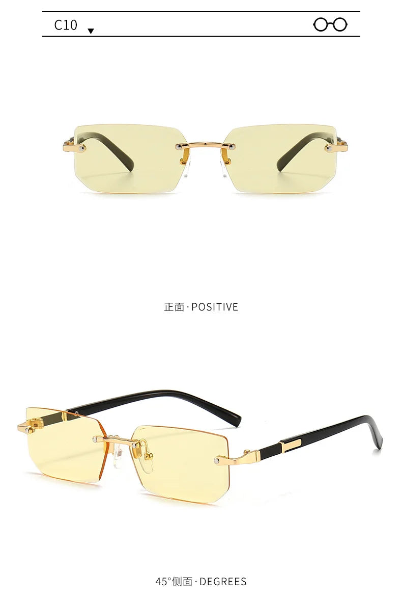 Rimless Sunglasses Rectangle