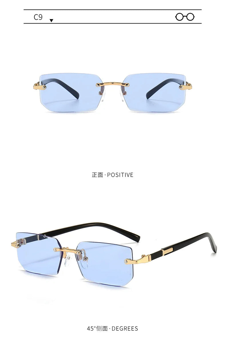 Rimless Sunglasses Rectangle